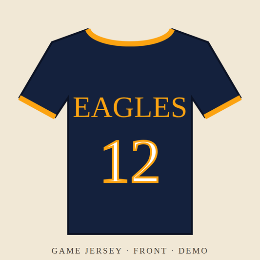 Custom soccer jersey for the Eastside Eagles sample team store, printed by Vinyl Press in Easton PA