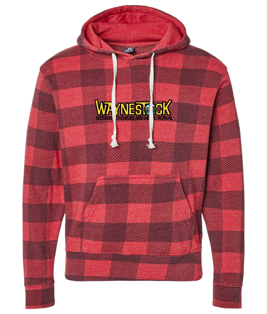Waynestock 2027 Red Buffalo Plaid Hoodie - Front