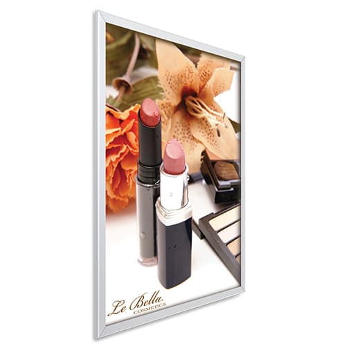 Snap frame with open edges for quick poster changes