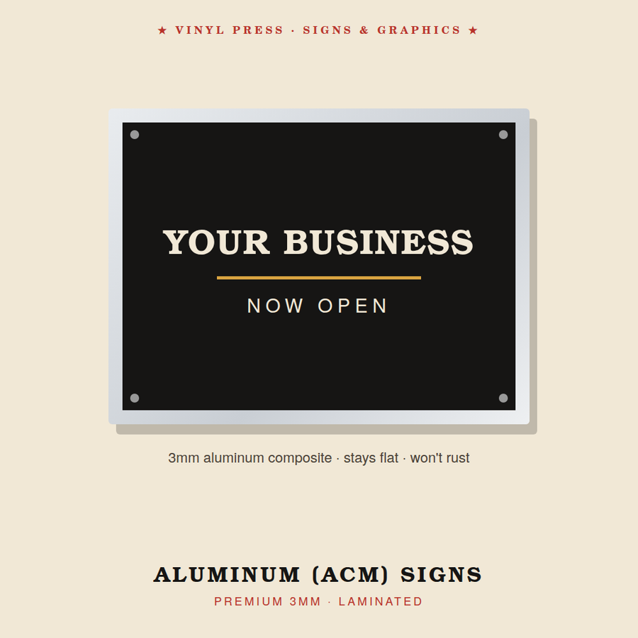 Aluminum Composite (ACM) Signs — 3mm