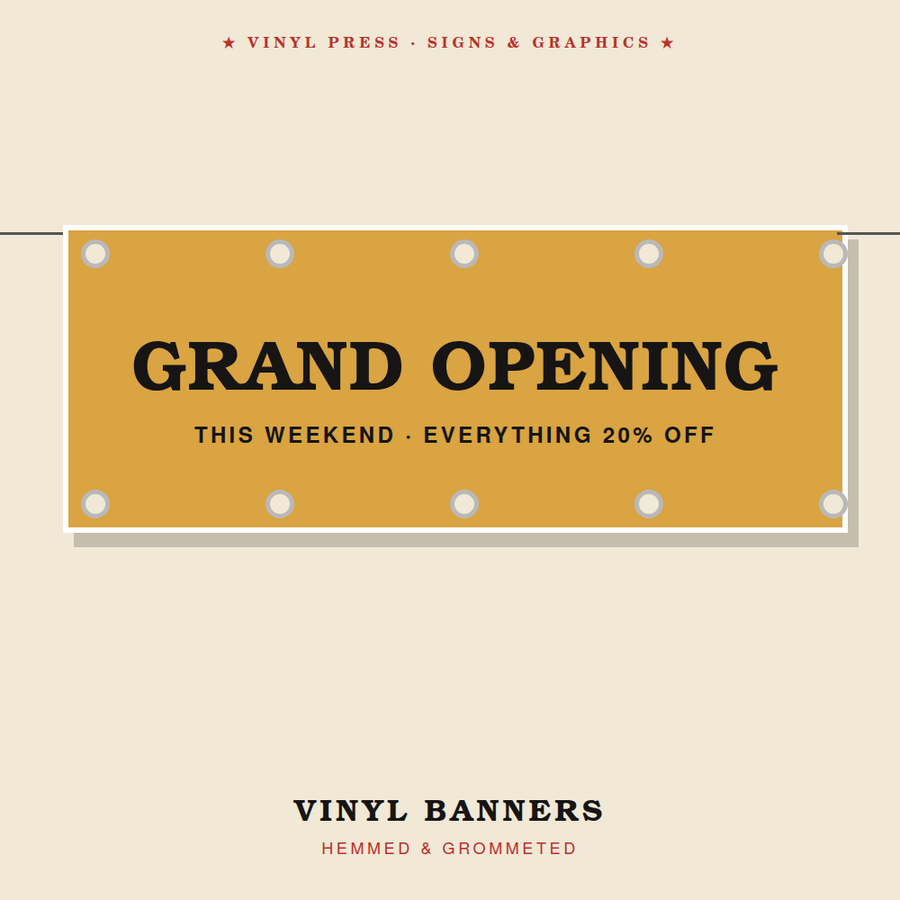 Vinyl Banners — Hemmed & Grommeted
