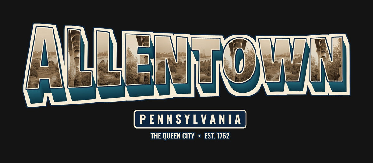 Allentown Pennsylvania postcard letters artwork