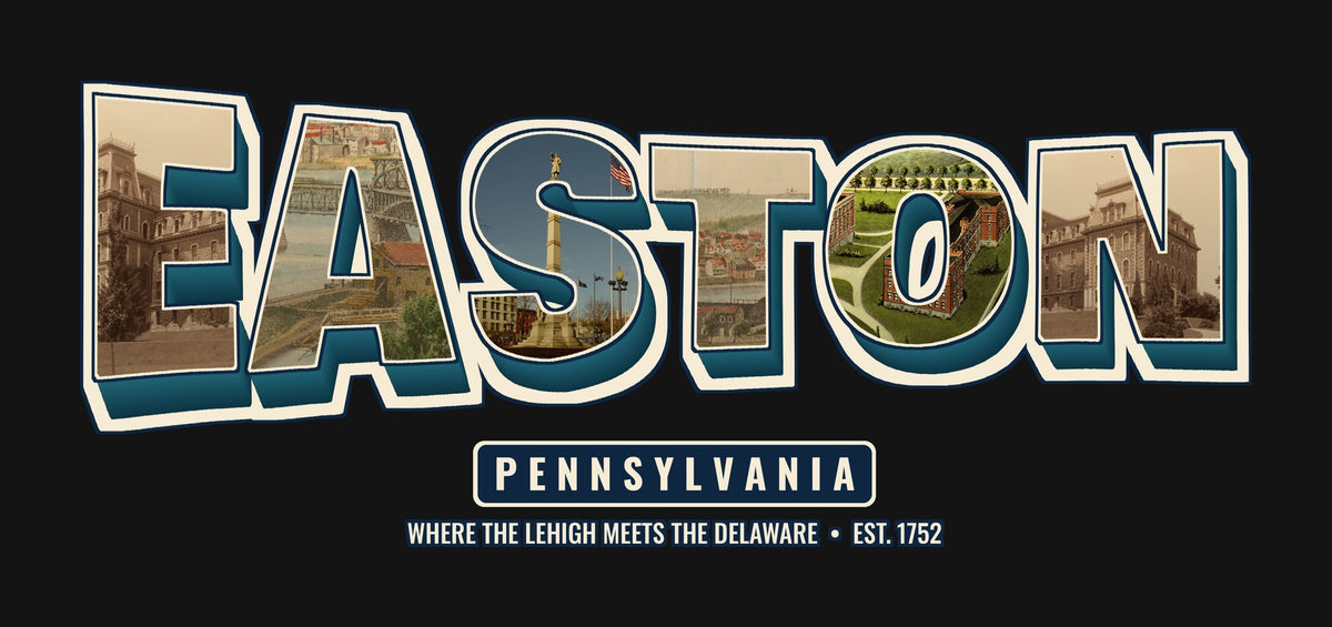 Easton Pennsylvania postcard letters artwork