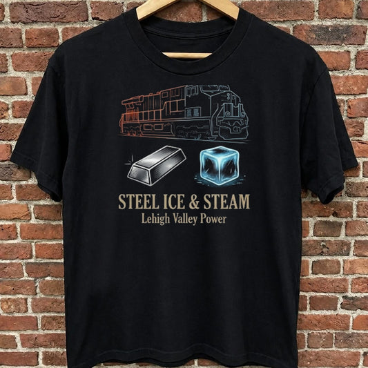 Steel, Ice & Steam — Lehigh Valley Power black t-shirt