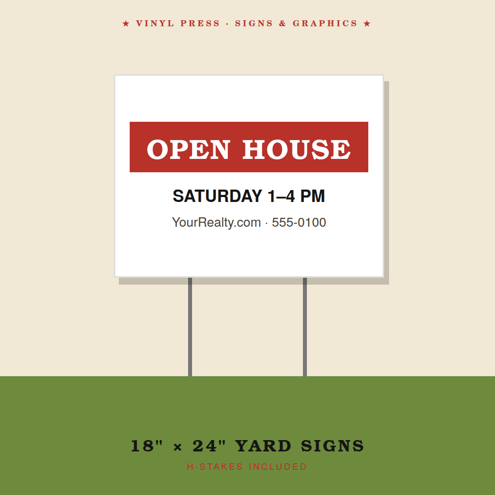 Custom yard signs with H-stakes, bulk packs printed for Easton PA and the Lehigh Valley