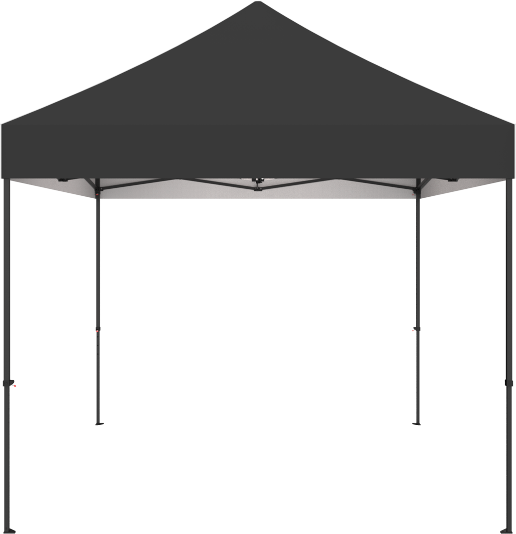 10 ft pop-up event tent with black canopy